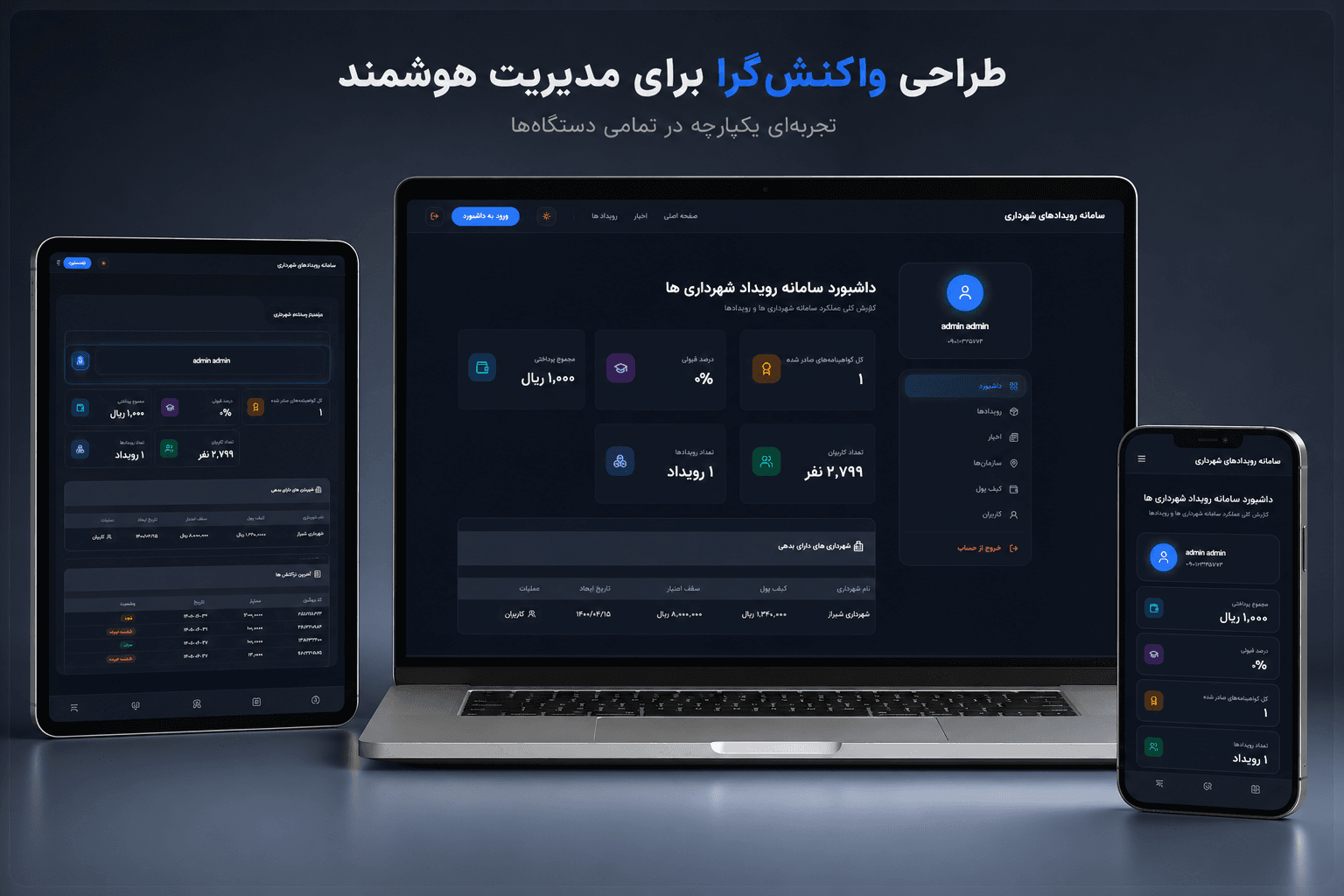 تصویر 1 از پروژه‌ی وب سایت مدیریت آموزش کارکنان شهرداری